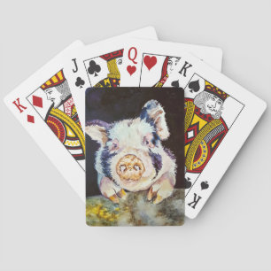 Jeu De Cartes Cartes de jeu de cochon d'aquarelle