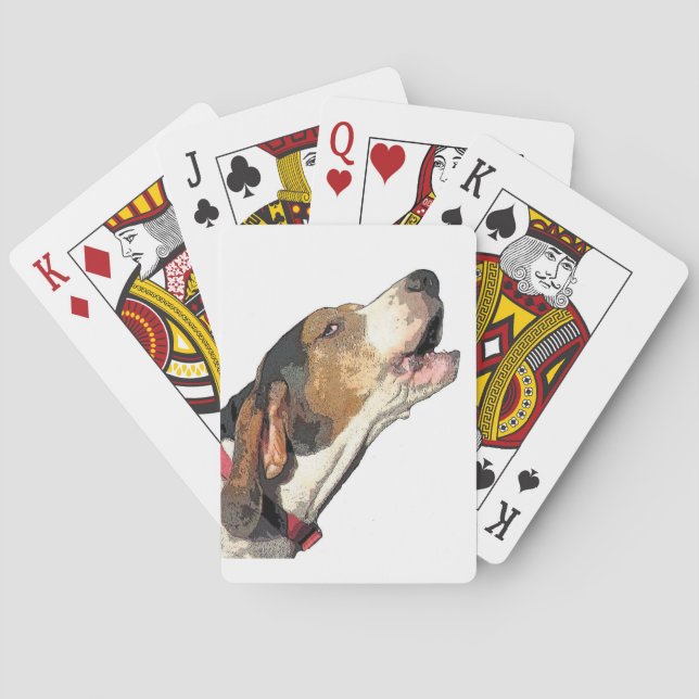 Jeu De Cartes Cartes de jeu de Coonhound de marcheur de Treeing (dos)