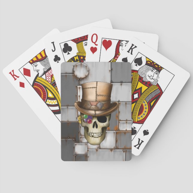 Jeu De Cartes Cartes de jeu de crâne de Steampunk (dos)