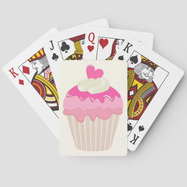 Jeu De Cartes Cartes De Jeu De Cupcake Rose (dos)