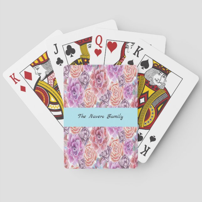 Jeu De Cartes Cartes De Jeu De Design Succulentes (dos)