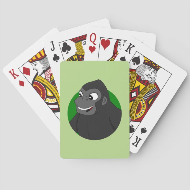 Jeu De Cartes Cartes de Jeu de Gorilla Cartoon (dos)