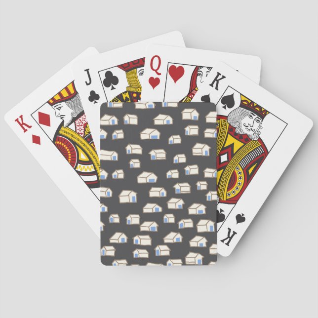 Jeu De Cartes Cartes de jeu de granges de charbon de bois (dos)