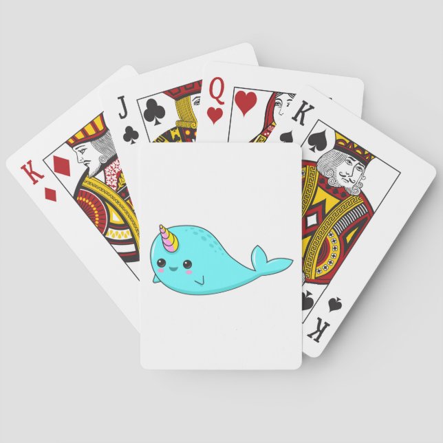 Jeu De Cartes Cartes de jeu de Kawaii Narwhal (dos)