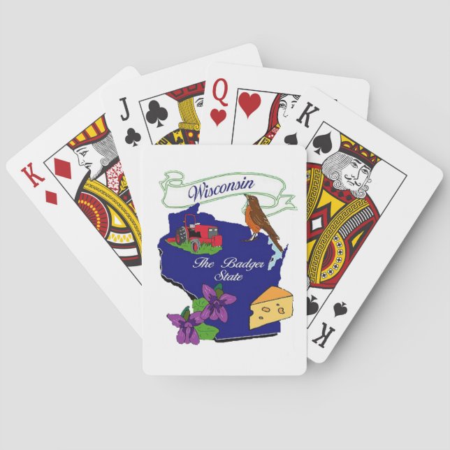 Jeu De Cartes Cartes de jeu de l'État du Wisconsin (dos)