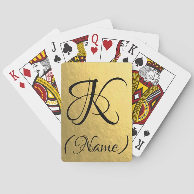 Jeu De Cartes Cartes de jeu de l'initiale | d'or (dos)