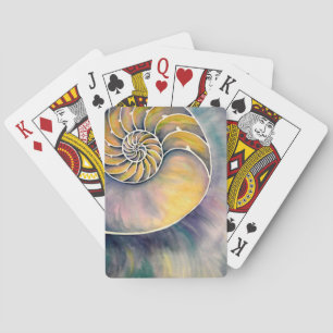 Jeu De Cartes Cartes de jeu de Nautilus d'aquarelle