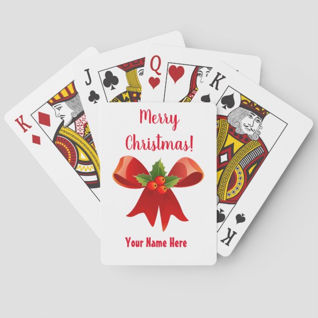 Jeu De Cartes Cartes de jeu de Noël personnalisées (dos)