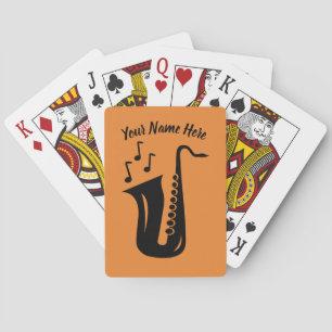 Jeu De Cartes Cartes de jeu de saxophone avec le nom fait sur
