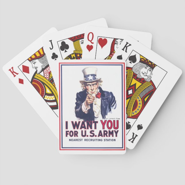 Jeu De Cartes Cartes de jeu d'Oncle Sam (dos)
