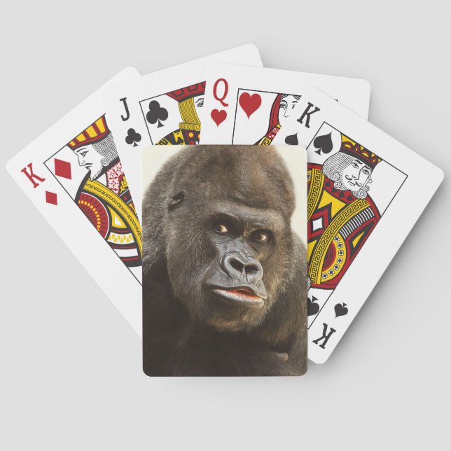 Jeu De Cartes Cartes de jeu drôles de gorille (dos)