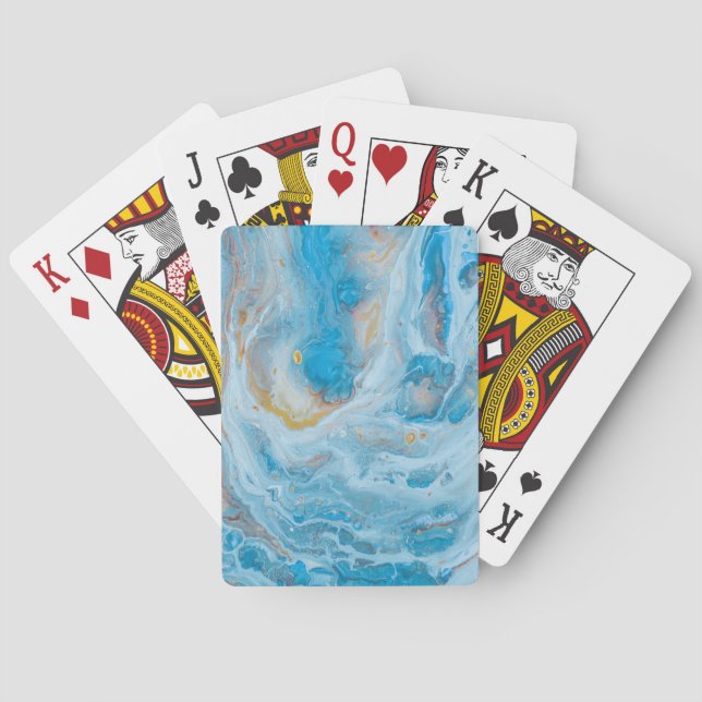 Jeu De Cartes Cartes de jeu en marbre bleu (dos)