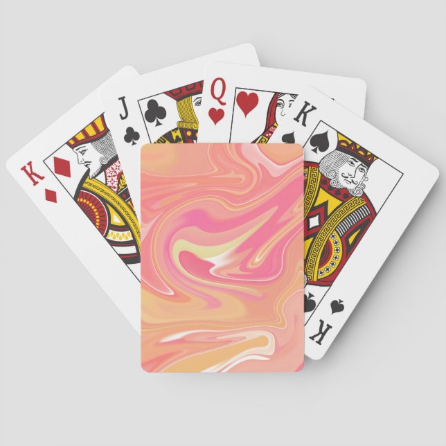 Jeu De Cartes Cartes de jeu en marbre orange (dos)
