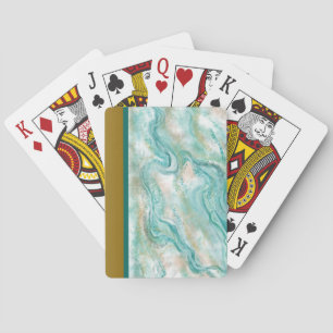 Jeu De Cartes Cartes de jeu en marbre vert cadeau