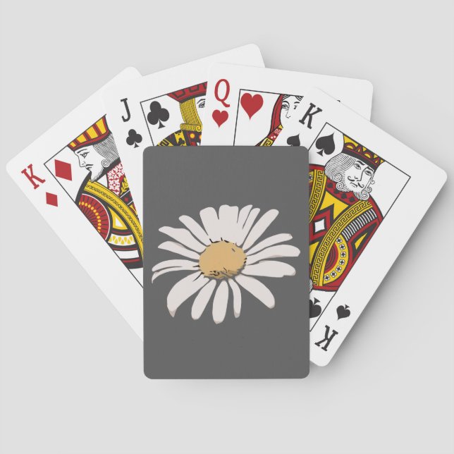 Jeu De Cartes Cartes de jeu florale gris-gris (dos)