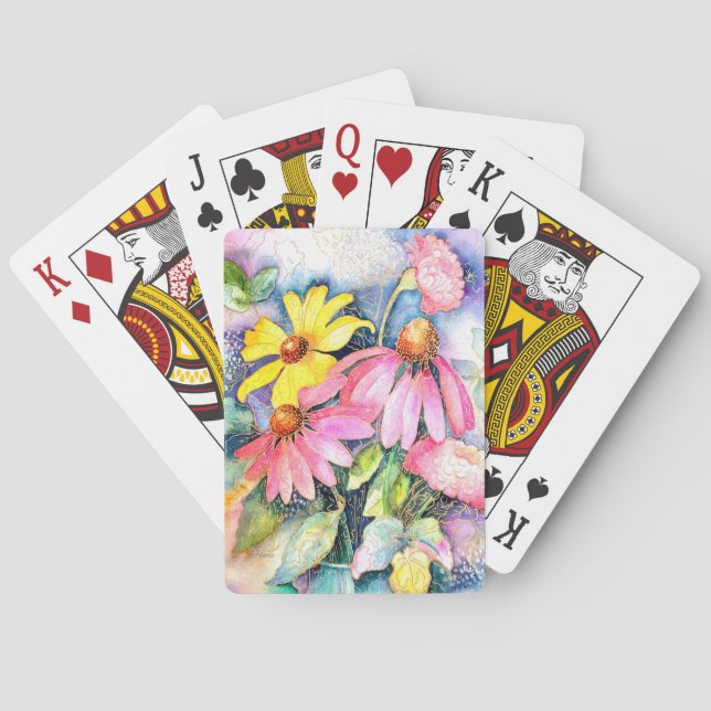 Jeu De Cartes Cartes de jeu florales en été (dos)