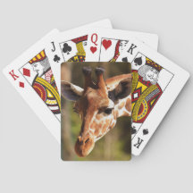 Cartes de jeu heureuses de girafe