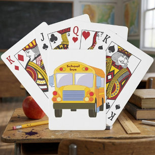 Jeu De Cartes Cartes de jeu jaunes d'autobus scolaire