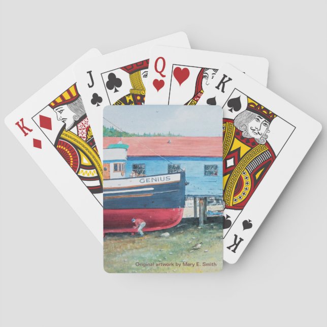 Jeu De Cartes Cartes de jeu - "Le génie" Bateau en cale sèche (dos)