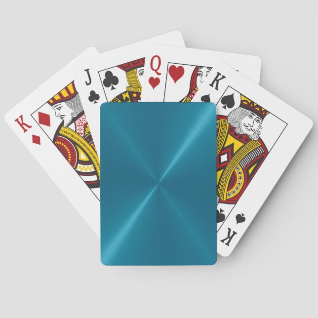 Jeu De Cartes Cartes de jeu métalliques brillantes inoxydables (dos)