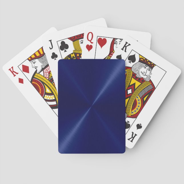 Jeu De Cartes Cartes de Jeu Métallurgiques sans tache bleu Navy (dos)