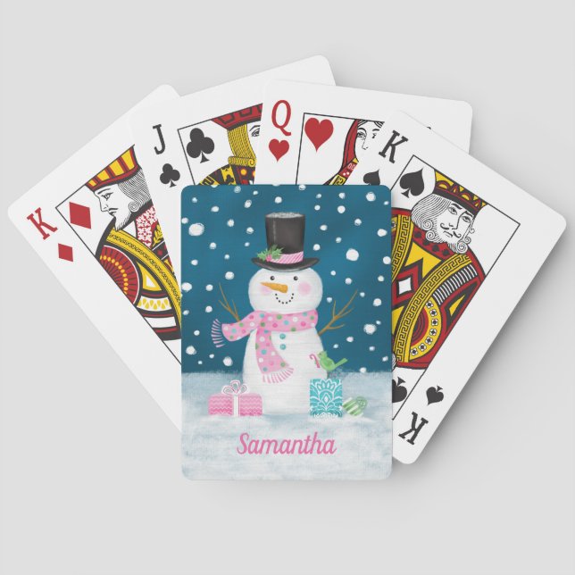 Jeu De Cartes Cartes de jeu mignonnes de bonhomme de neige de (dos)