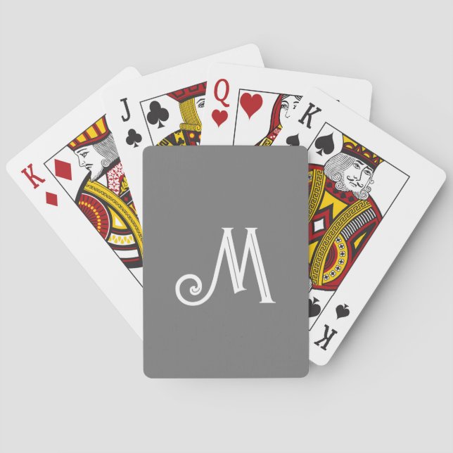 Jeu De Cartes Cartes de Jeu Monogrammes - Lettre "M" (dos)