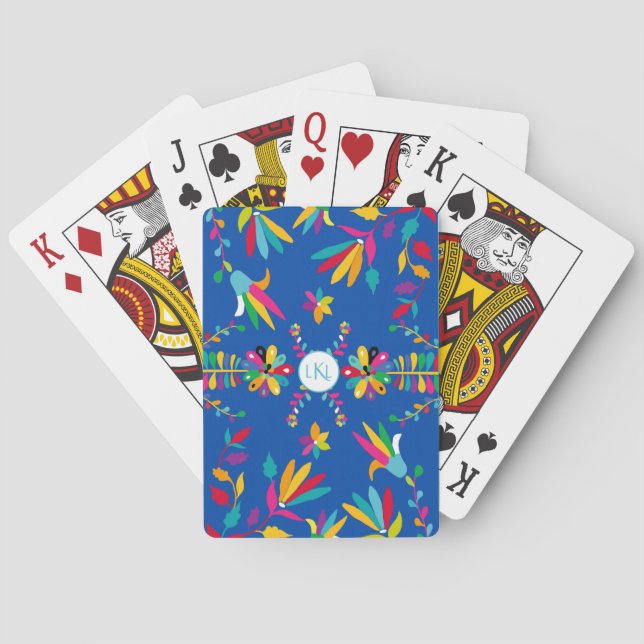 Jeu De Cartes Cartes de jeu monogrammes Otomi mexicaines (dos)