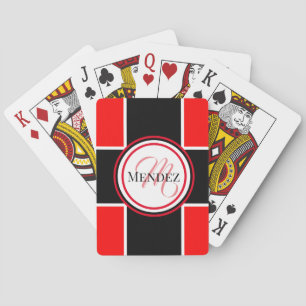 Jeu De Cartes Cartes De Jeu Monogrammes Rouge Et Noir Classique