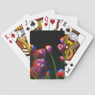 Jeu De Cartes Cartes de jeu olographes psychédéliques de fleurs