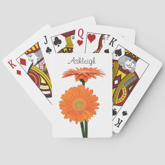 Jeu De Cartes Cartes de jeu oranges personnalisées de (dos)