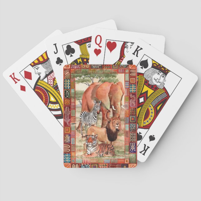 Jeu De Cartes Cartes de jeu orientées de safari (dos)