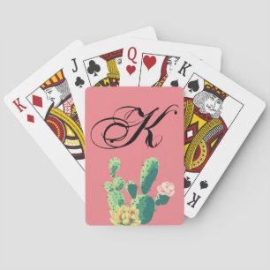 Jeu De Cartes Cartes de jeu personnalisées Cactus bohème Succule