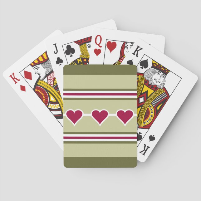 Jeu De Cartes Cartes de jeu personnalisées Coeurs & Stripes (dos)