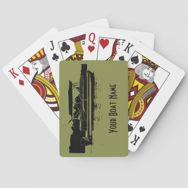 Jeu De Cartes Cartes de jeu pour bateau Ponton Vert et Noir (dos)