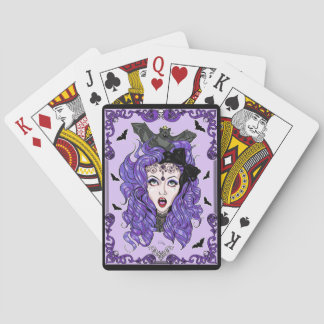Jeu De Cartes Cartes de jeu pourpres de fille de batte