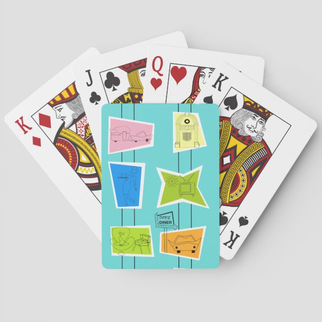 Jeu De Cartes Cartes de jeu rétro-atomique kitsch (dos)