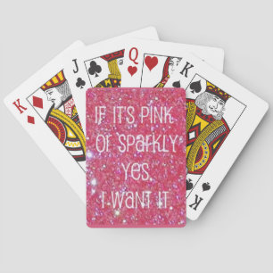 Jeu De Cartes Cartes de jeu roses scintillantes