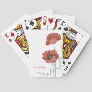 Jeu De Cartes Cartes de jeu rouges de pivoines
