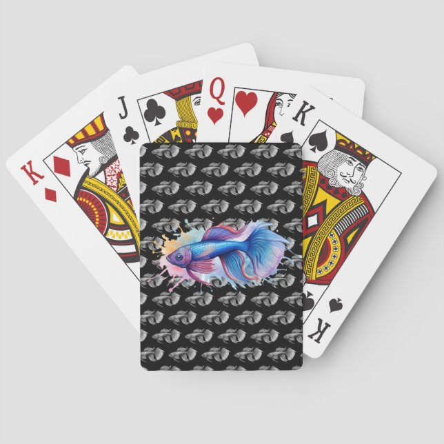 Jeu De Cartes Cartes de jeu - série aquarelle : Betta Fish (dos)