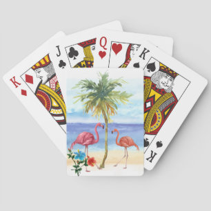 Jeu De Cartes Cartes de jeu tropicales de Flamant rose