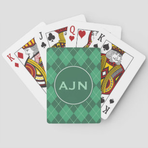 Jeu De Cartes Cartes de Jeu Vertes Monogrammes