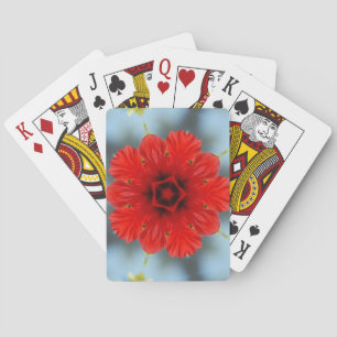 Jeu De Cartes Cartes de lecture à fleurs rouges