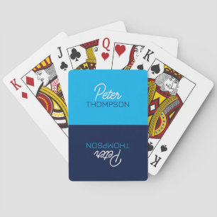 Jeu De Cartes Cartes de lecture bleu deux tons avec nom
