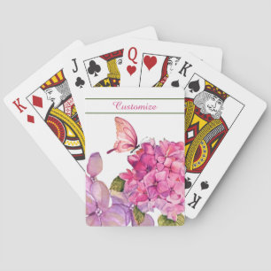 Jeu De Cartes Cartes de lecture classiques Hydrangée et Papillon