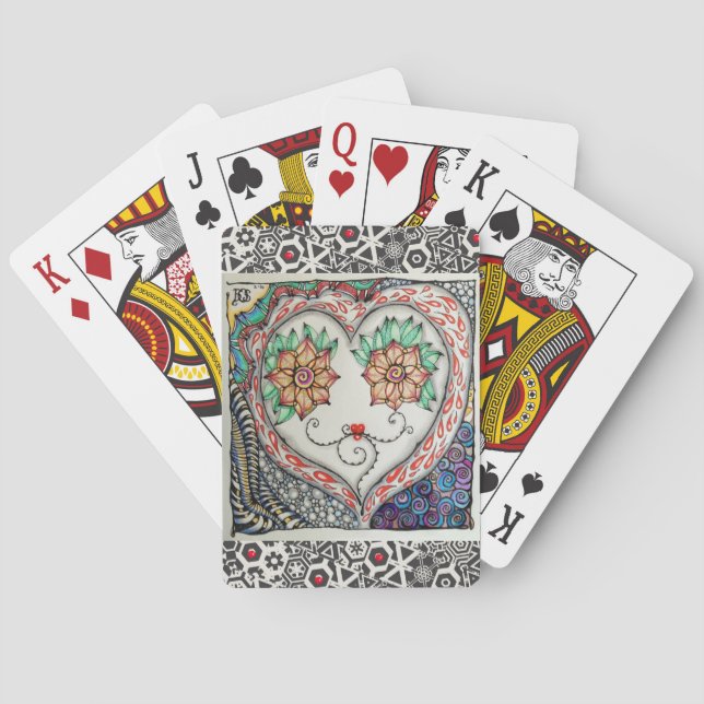 Jeu De Cartes Cartes de lecture Coeur Visage (dos)