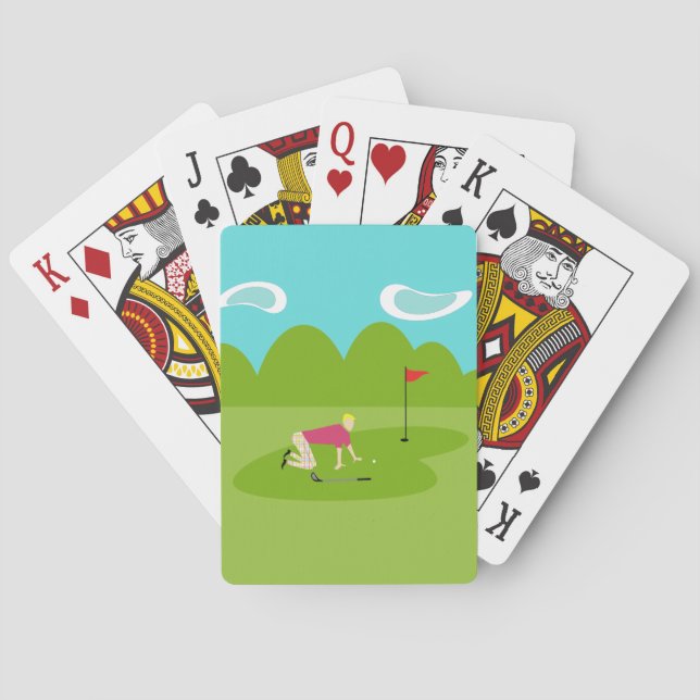 Jeu De Cartes Cartes de lecture de Golfer Retro (dos)