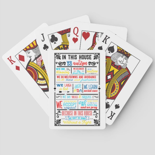 Jeu De Cartes Cartes de lecture de sensibilisations sur l'autism (dos)