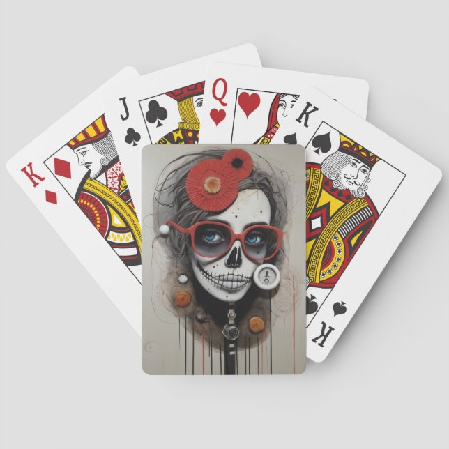 Jeu De Cartes Cartes de lecture du crâne de sucre (dos)