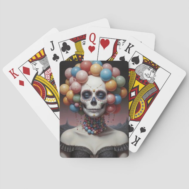 Jeu De Cartes Cartes de lecture du crâne de sucre (dos)